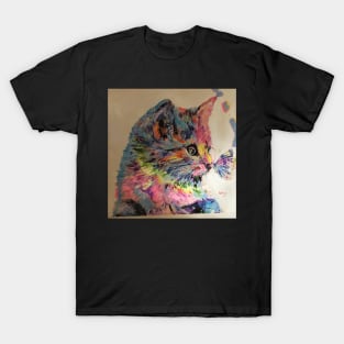 Cat Painting butterfly T-Shirt